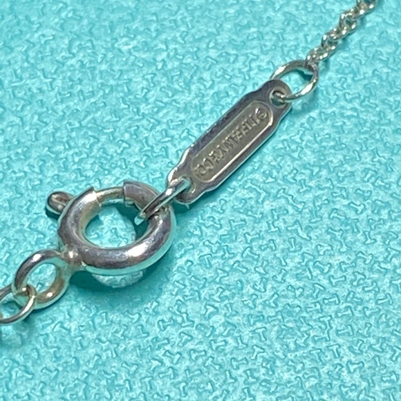 Tiffany & co blue double mini heart necklace 16” - Picture 6 of 7